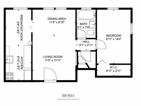 a floor plan of a house with a bedroom and a living room